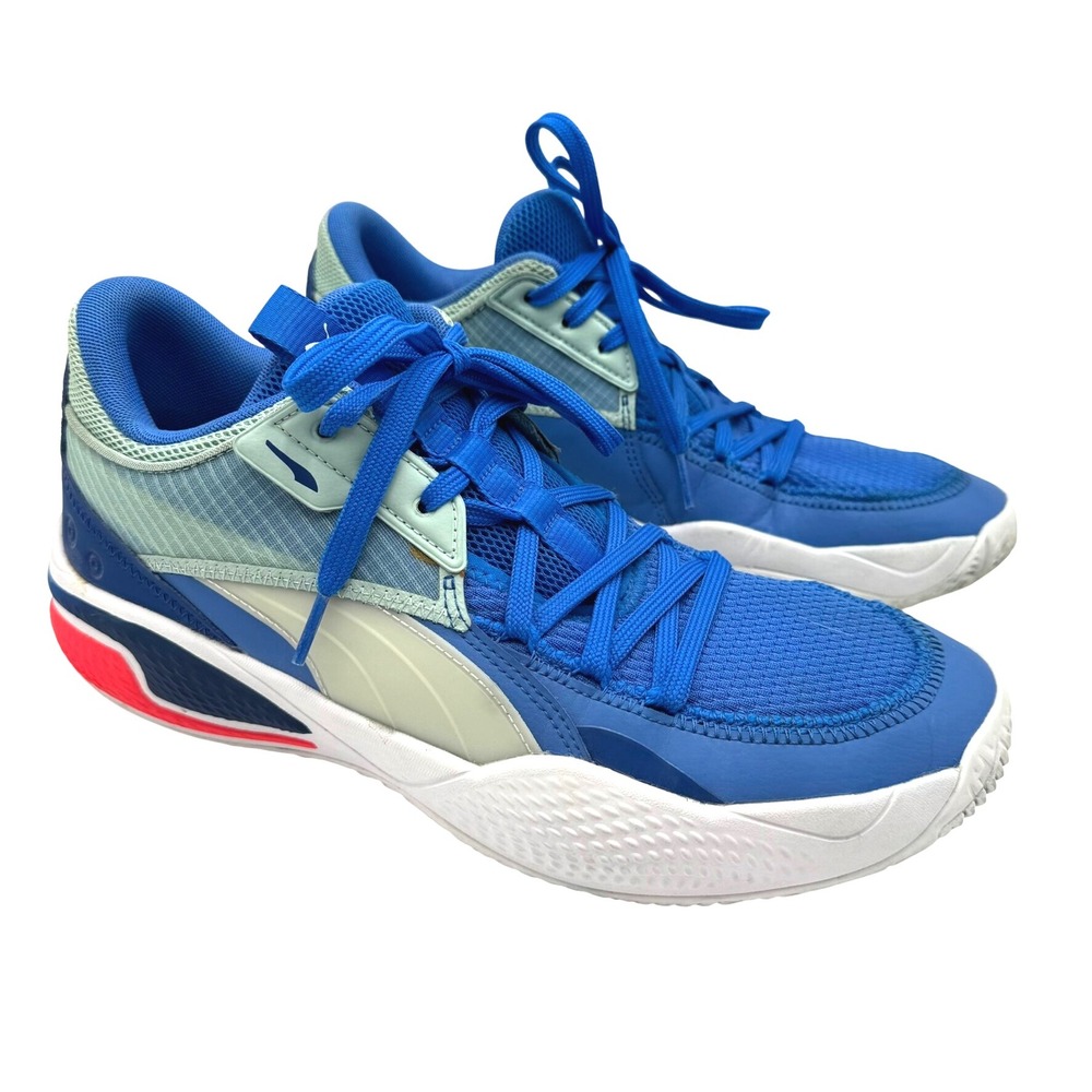 PUMA Mens 10.5 Court Rider Chaos Bluemazing & Eggshell Basketball Shoes Sneakers